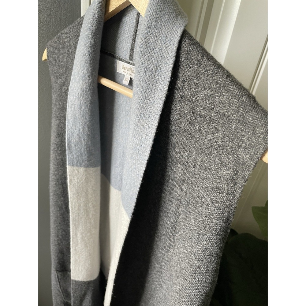 Bartolini Benedetta Cashmere/Wool Sweater Open Front Long Duster Vest XS Italy - Picture 2 of 8